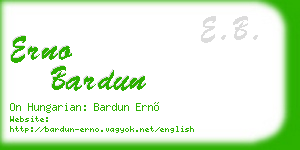 erno bardun business card